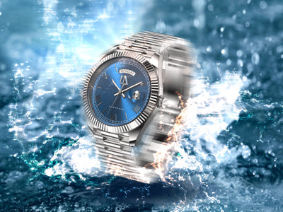 Blauw waterdicht horloge