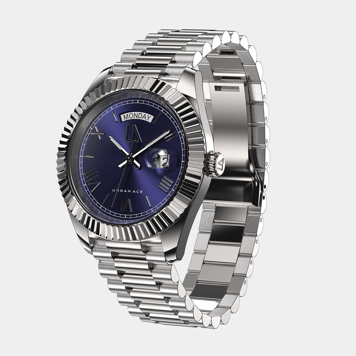 Voorkant blauw horloge