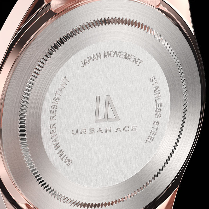 Rose gold horloge achterkant