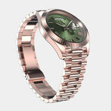 Rose goud groen horloge