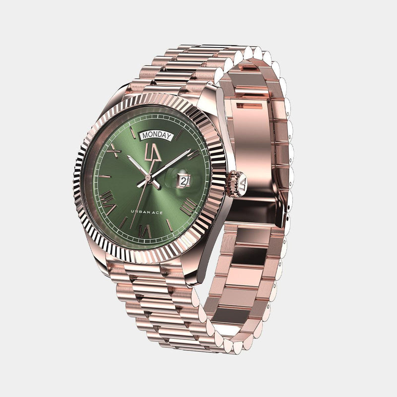 Rose goud groen horloge