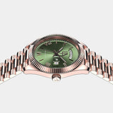 Rose goud groene wijzerplaat horloge