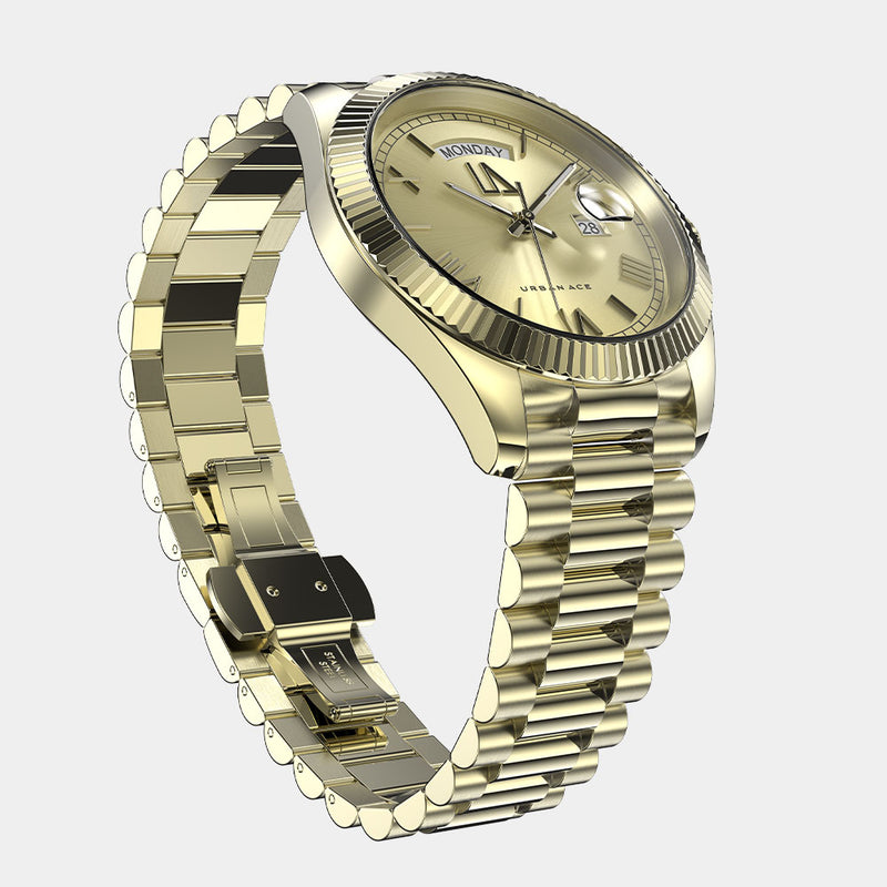 Zephyr gold horloge zijkant