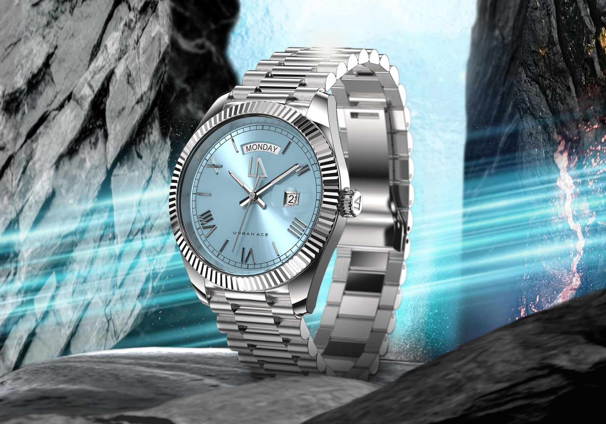 Zephyr Ice Blue horloge
