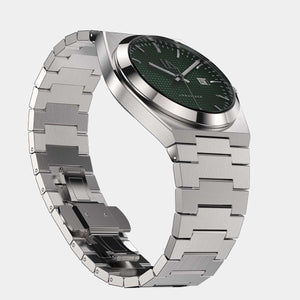 Horloge met groen en stalen band