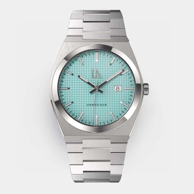 Azure lichtblauw quartz horloge